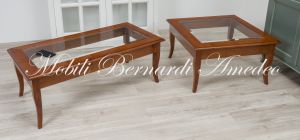TT19 120 Tavolino Da Salotto In Noce Con Vetro 120x60 Cm 03